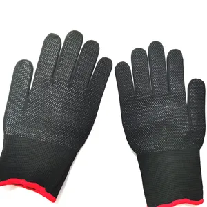 Hoge Kwaliteit 13 Pin Zwarte Nylon Zwarte Dot Kraal Industriële Bouw Katoenen Handschoenen Carrying Handschoenen