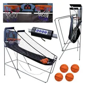 Gioco al coperto doppio gioco casual macchina da tiro elettronica automatica punteggio canestro da basket pieghevole macchina da basket