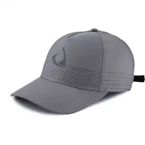OEM Quality Custom Quick Dry Laser Cut Hole Dad Hat For Man Unstructured 5 Panel Running Mesh Outdoor Sports Baseball Cap