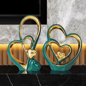OEM nordico di lusso a forma di cuore in porcellana decorazione per la <span class=keywords><strong>casa</strong></span> ornamento creativo in ceramica con placcatura in oro vendita calda altre decorazioni per la <span class=keywords><strong>casa</strong></span> - Product Image 4