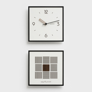 WOZOOM Simple <strong>Square</strong> <strong>Wall</strong> <strong>Clocks</strong> Nordic Modern Home Decor Punch-Free <strong>Clock</strong> Mute MDF Pine Dial <strong>Clock</strong> - Product Image 3
