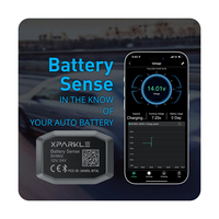 Monitor de Batería de Coche Xparkle BVM02 12V/24V con Análisis del Estado de la Batería, Almacenamiento de Datos de 30 Días