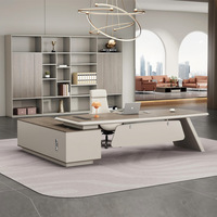Meuble de rangement de bureau en bois, moderne et minimaliste, mobile, détachable, à cinq portes, style panneau, avec bibliothèque, sur pied