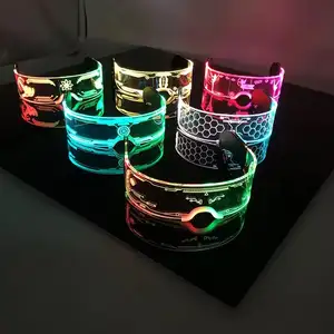 Новый фестиваль моды светодиодный свет бар танцевальный музыкальный фестиваль красочные и крутые светящиеся очки для вечеринки Хэллоуин