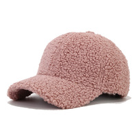 Effenkleurige sportieve fruit-teddy fleece baseballcap zwart/bordeaux/karamel/roze/grijs/khaki optioneel warm unisex winter
