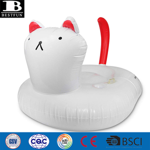 Flotteur de <span class=keywords><strong>chat</strong></span> <span class=keywords><strong>gonflable</strong></span> en vinyle personnalisé en usine jouets de chaise longue de <span class=keywords><strong>piscine</strong></span> d'eau de fête en plein air avec porte-gobelet - Product Image 2