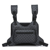 Dernière conception de luxe en cuir PU hommes poitrine Rig sac Streetwear antivol tactique gilet sac