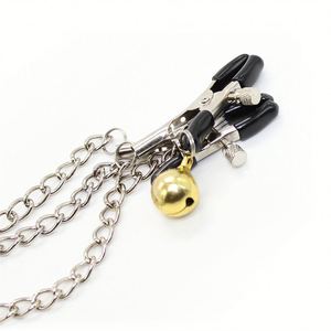 Yesi chaîne pinces à mamelon avec pendentif en corne femme adulte trois têtes longue chaîne pince à mamelon BDSM jeux Couples Flirt jouets - Product Image 3