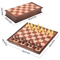 Tendance Mode Bois Texture 20x20cm Petit Échecs Premium Portable pour le plaisir en famille