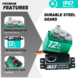 <span class=keywords><strong>Servo</strong></span> numérique métallique PTK 9490 MG-D 9g 12kg étanche pour modèles d'avions et de voitures - Product Image 4
