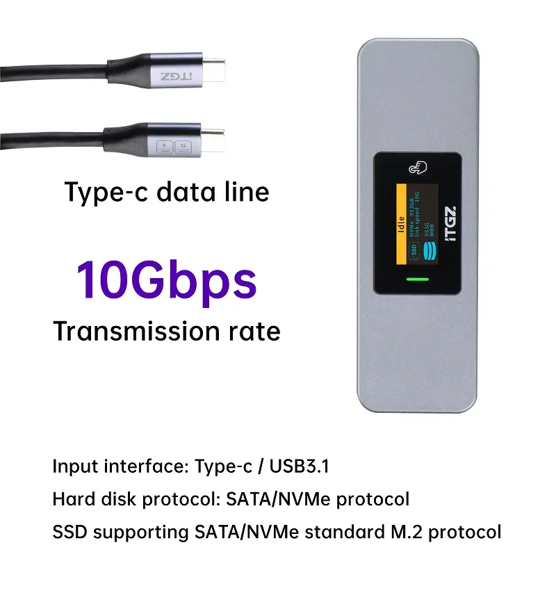 M.2 תיבת כונן קשיח SSD תיבת כונן קשיח נייד תיבת דיסק קשיח עם מארז דיסק קשיח חיצוני