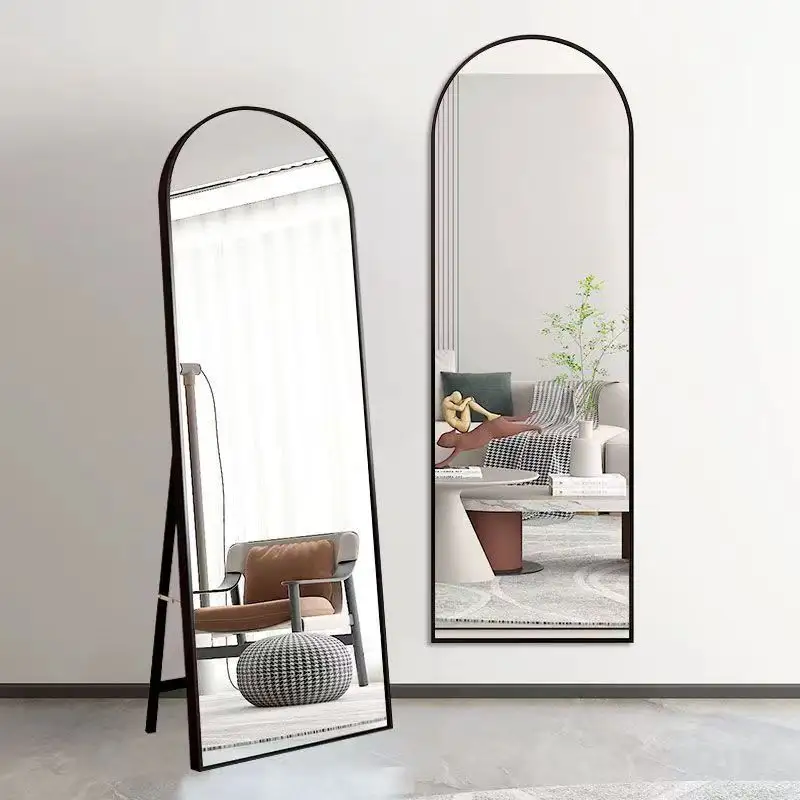 Wholesale Mural Decor Mirror Glass Sheet Modern Customized Shaped Arch Standing Full Length Mirror Shower Bathroom Wall Mirror