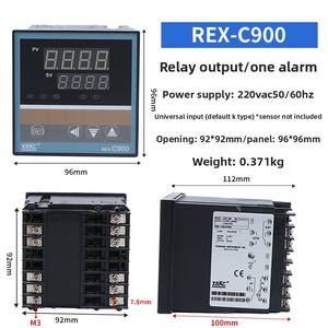 REX C700/C900 220V プラスチック製 OEM デジタルPIDサーモスタット 温度コントローラー SSR/リレー出力 K型熱電対センサー 室内用 - Product Image 6