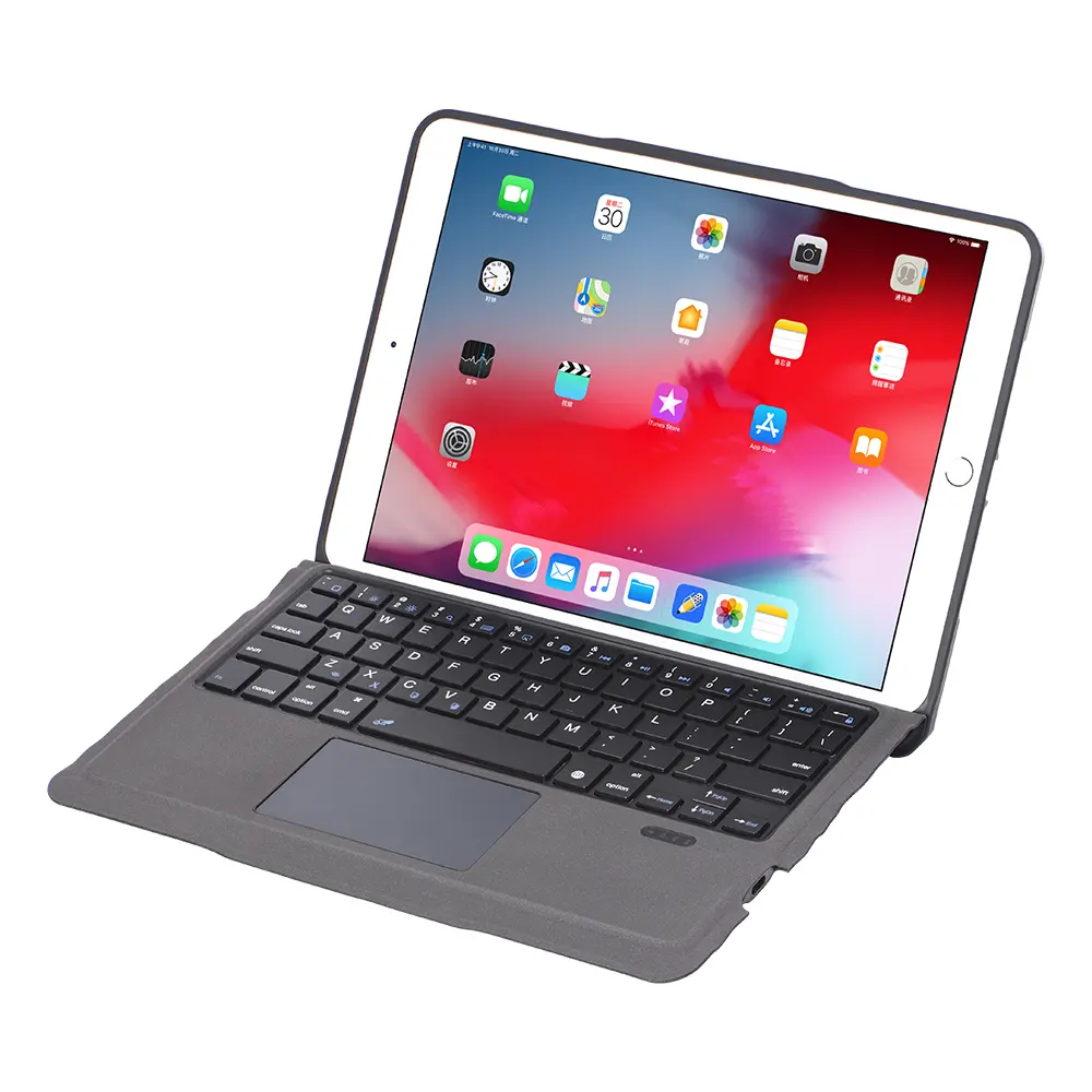 스마트 블루투스 키보드 케이스 iPad 10.2 10.5 가죽 무선 키보드 케이스 에어 3 연필 홀더 트랙 패드 터치 패드