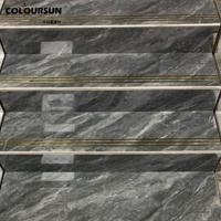 Carrelage de sol extérieur 11 mm d'épaisseur 1200*470 mm, aspect marbre moderne avec motif doré, carrelage en porcelaine brillant, fonction brique réfractaire