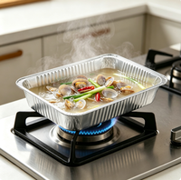Barquettes jetables en aluminium avec couvercle, personnalisables avec logo, pour barbecue, poisson grillé, cuisson au four et au réchaud