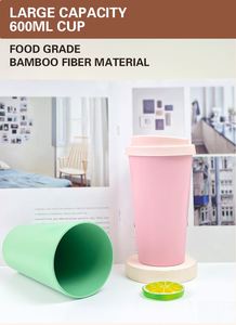 600Ml/20Oz Classic Reusable Plastic Sippy Portable Travel Coffee <b>Mug</b> Microwave Safe Drink Heat Resistant Pint Cup - Product Image 2
