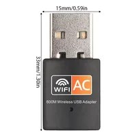 Adaptor Wifi USB Dual Band 600mbps 2.4GHz+5GHz Kartu Jaringan Nirkabel Dongle Adaptor WiFi USB Nirkabel PC Jaringan