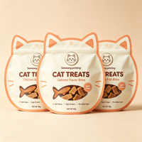 Sac d'emballage pour aliments pour animaux de compagnie en aluminium imprimé en gravure personnalisée, pochette de forme spéciale avec fermeture éclair pour les friandises pour chiens et chats