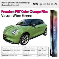 Vinilo Adhesivo para Automóviles, Color Verde Cristal, PVC, 1.52m X 18m, Venta al Por Mayor de Fábrica