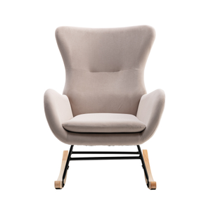 TOSEE Chaise à Bascule de Style Rétro Moderne Luxueux Velours Rembourré avec Cadre en Acier Pieds en Bois Massif pour Chambre Bureau Décor - Product Image 2