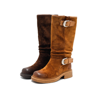 Bottes en cuir véritable à lacets pour femmes, confortables et douces, au-dessus du genou