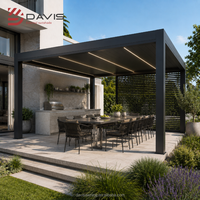 Pergola en aluminium d'extérieur, directement de l'usine, avec système de toit rétractable pliable, pour projets hôteliers et commerciaux