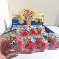 Jouet anti-stress en forme de fraise à presser, mignon et amusant, gadgets de décompression en plastique, cadeau promotionnel, jouet de décompression à rebond lent