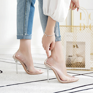 Chaussures à talons hauts en PVC, escarpins tendance à bout pointu, talons aiguilles en cristal Perspex pour femmes - Product Image 5