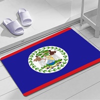 Tapis de sol rectangulaire en caoutchouc avec drapeau du Belize, 40*60 cm, paillasson antidérapant pour cuisine, salle de bain, garage