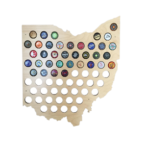 Casquette de bière en bois d'érable brillant tous les 50 états cartes incroyables cadeaux de fête des pères en bois - Product Image 1