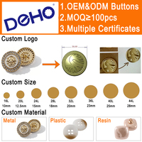 Boutons en alliage de zinc gravés sur mesure avec logo OEM ODM, boutons en métal de haute précision dorés pour costume, blazer, manteau de créateur