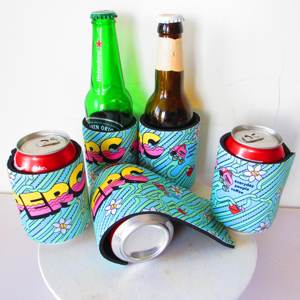 Wholesale Blank Sublimation 5Mm Neoprene Spring Snap Stubby Holder Custom Logo 12 Oz Beer Can Cooler Sleeve Slap Wrap Coozies - Product Image 1