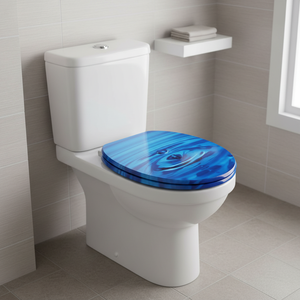 Siège de toilette personnalisé en MDF à fermeture douce avec charnières en alliage de zinc, design marbre, plaque de recouvrement en bois, forme <span class=keywords><strong>O</strong></span>, pour salle de bain - Product Image 6