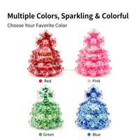 Jouet anti-stress en forme de sapin de Noël de 8 cm, rempli de maltose, en TPR, avec paillettes et sequins, à rebond lent, jouet sensoriel pour soulager le stress