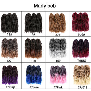 3pcs Marlybob <span class=keywords><strong>Cheveux</strong></span> tressés au crochet 8 pouces Courts <span class=keywords><strong>Cheveux</strong></span> tressés synthétiques Passion Twist Kinky Curly Marlybob Extensions de <span class=keywords><strong>cheveux</strong></span> au crochet - Product Image 4