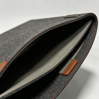 Sac à bandoulière pour ordinateur portable en feutre personnalisé avec étiquette en cuir, simple, décontracté, léger, grande capacité, portable et moderne pour le bureau