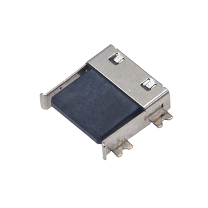 Connecteur USB-A Femelle Ultra Fin de 4,6 mm de Hauteur, Montage SMT Semi-Couvert à 4 Broches, Coque Simple, Type Sertissable en Nylon Noir avec Entretoises - Product Image 2