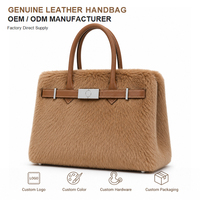 Sac à main fourrure d'hiver en cuir véritable à poils, avec poignée supérieure, pour femme, bandoulière longue, porté épaule ou croisé, marque privée