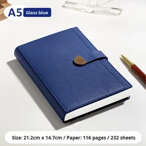 New <b>A5</b> Simple Business Office Diary Meeting Record <b>Notebook</b> Imitation <b>Leather</b> Cover Customizable Logo Gift Box Set Souvenir - Product Image 6