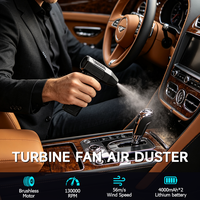 Mini souffleur d'air électrique 130000 tr/min, moteur sans balais 160W, vitesse variable, 4000mAh*2, lumière LED, écologique, portable, pour ordinateur