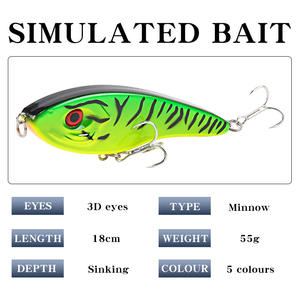 เหยื่อปลอม Ytqhxy Vibra Lure แบบแข็ง 15 ซม. 55 กรัม เหยื่อตกปลาทะเลสำหรับตกปลากะพง พร้อมตะขอคู่และดีไซน์ Rattlespot - Product Image 5