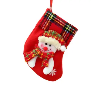 Personalized Christmas Stocking Luxury Plaid Embroidered Santa Snowman cable Knit Christmas Stockings for Christmas Decorations