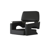 Fauteuil de Barbier Commercial en Bois Inclinable avec Rotation à 360°, Réglage de la Hauteur, Accoudoirs en Acier Inoxydable, Design Minimaliste