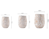 Pots et jardinières en ciment écologiques et durables de forme ronde pour la maison, le jardin, l'intérieur ou l'extérieur, marque DMT