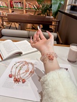 Bracelet double couche en quartz hématite rouge naturel et préhnite - Design classique à billes, bijoux romantiques en forme de lettre d'amour rose, cadeau unisexe