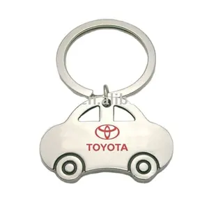 Car Shop Giveaway Gift Auto Shape Metal Keychain With Customized Logo