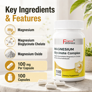 Suplemento Dietético Shecome de Glicinato de Magnesio Complejo, Calm Health para Adultos, 100 Cápsulas de Glicinato de Magnesio Complejo - Product Image 3