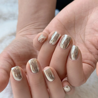 Poudre de pigment effet miroir métallique or et or rose argenté pour nail art, paillettes pour vernis gel UV, beauté des ongles