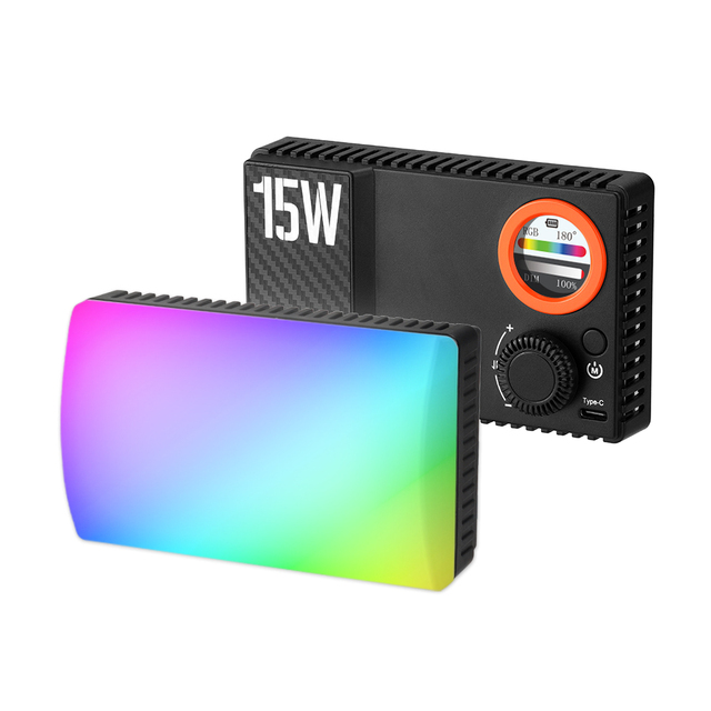 15W Led RGB Pocket Rechargeable Video Lights for Camera Phone Tiktok Portable Photography Fill Lighting